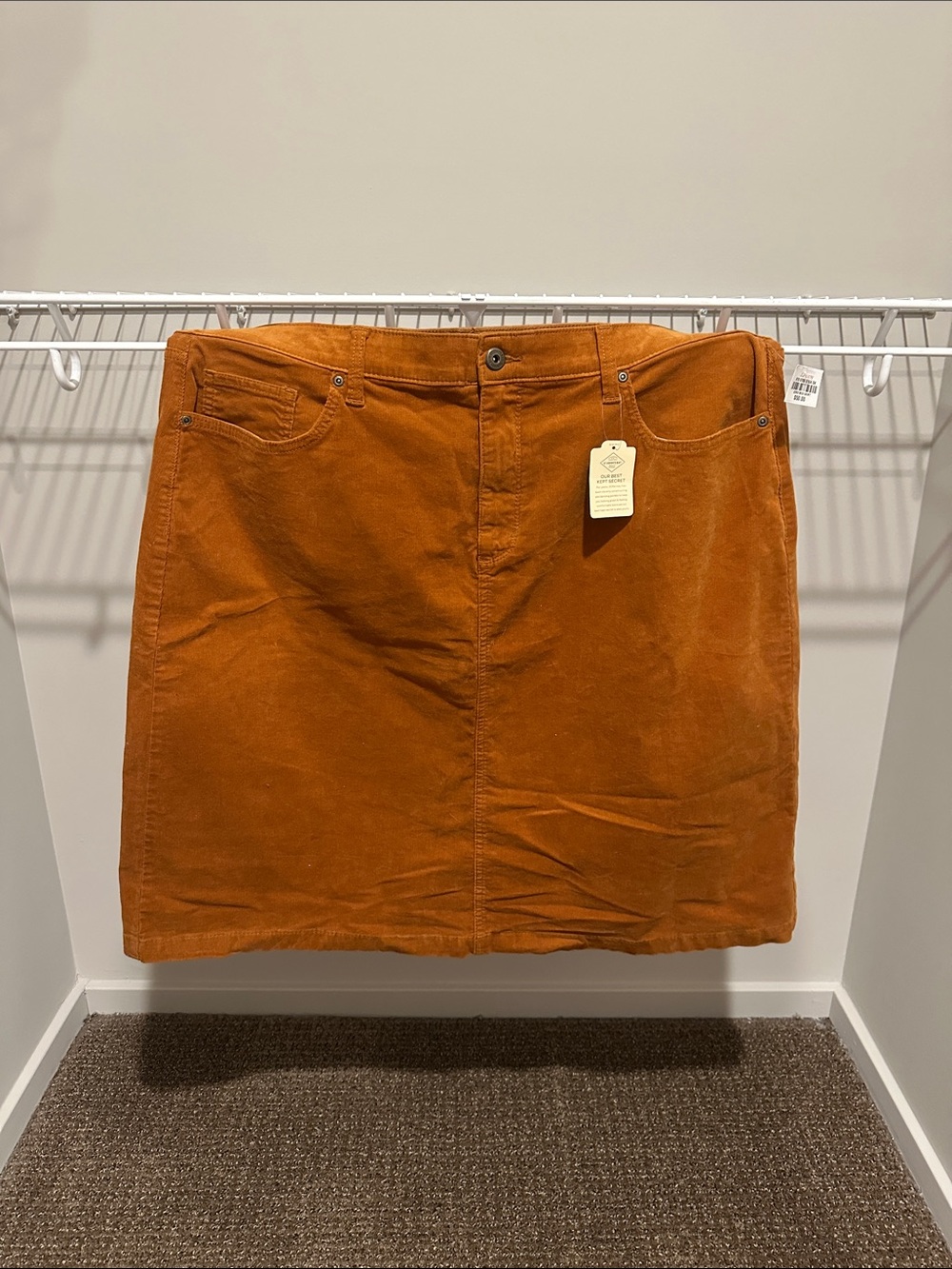 St. John's Bay Orange Corduroy Midi Skirt